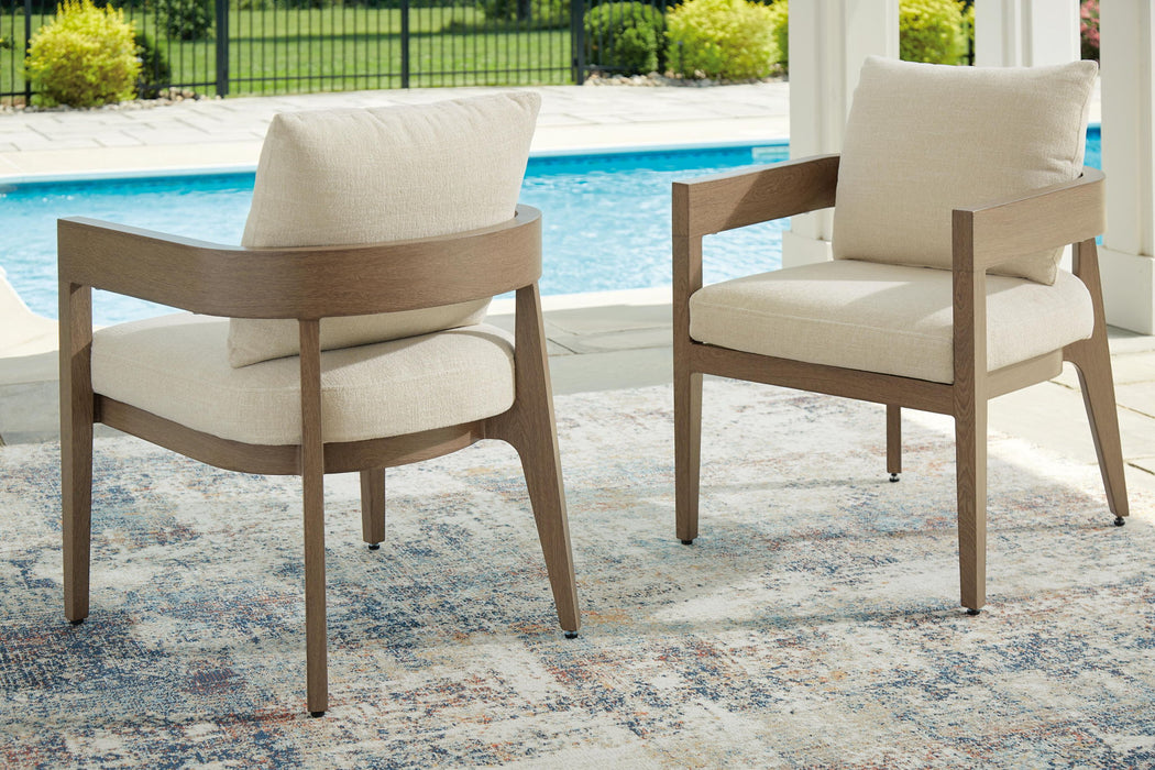 Serene Bay - Arm Chair With Cushion (Set of 2) - Dark Brown / White Signature Design by Ashley®