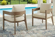 Serene Bay - Arm Chair With Cushion (Set of 2) - Dark Brown / White Signature Design by Ashley®