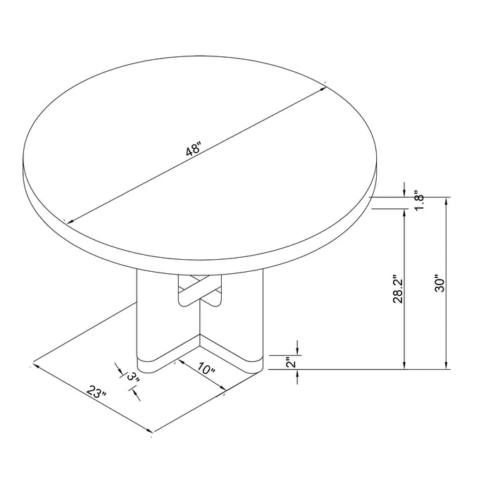 Darnell - Dining Table With Pedestal Base, Round Shape - Natural Global Furniture USA