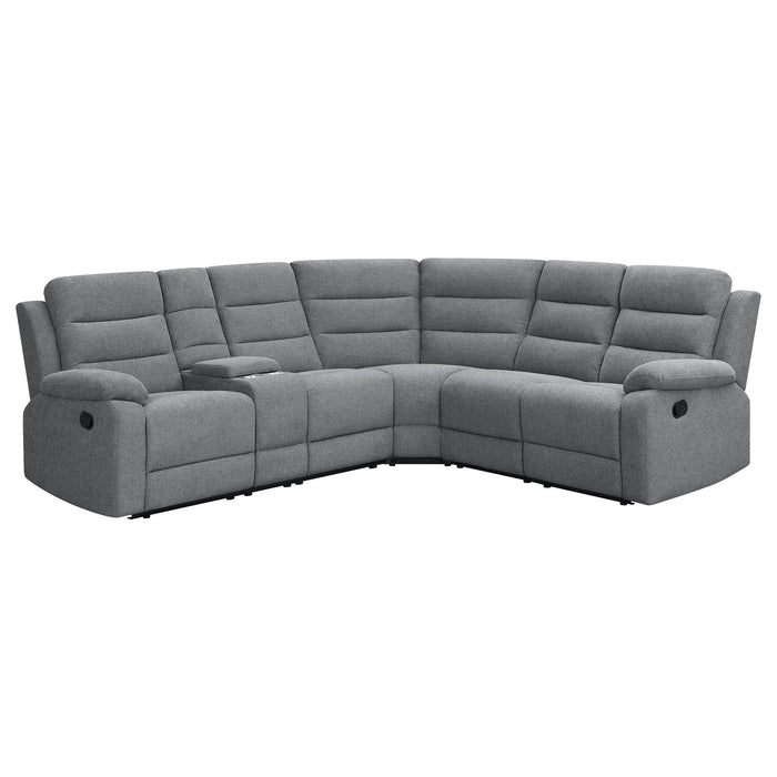 Aaron - 3 Piece Upholstered Sectional - Smoke Furniture Max
