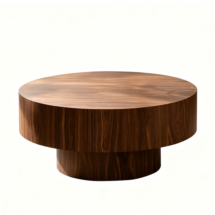 Round Coffee Table For Living Room - Walnut Home Essentials