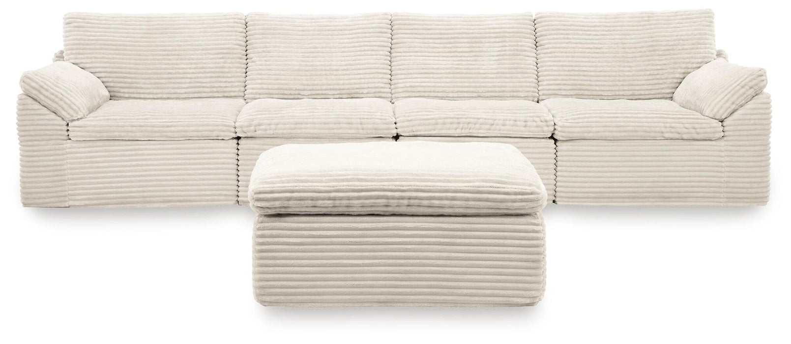 Fannin - 4-Piece Sectional With Ottoman - Ivory Signature Design by Ashley®