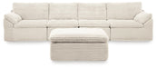 Fannin - 4-Piece Sectional With Ottoman - Ivory Signature Design by Ashley®