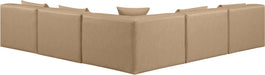 Cube - 5 Piece Modular Corner Armless Sectional - Tan Meridian Furniture