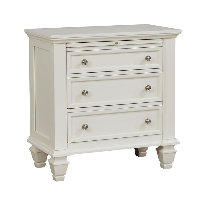 Cottage 3 Drawer Nightstand With Pull Out Tray - Cream White Furniture Max