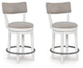 Robbinsdale - Upholstered Swivel Barstool (Set of 2) - Antique White Signature Design by Ashley®