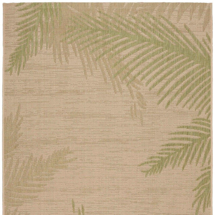 8' X 9' Floral Indoor & Outdoor Area Rug - Beige