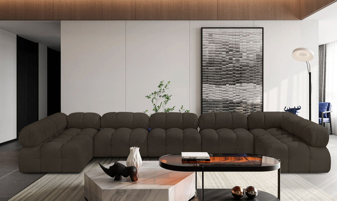 Ames - 7 Piece Boucle Fabric Modular Sectional Meridian Furniture