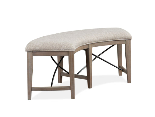 Paxton Place - Curved Bench With Upholstered Seat - Dovetail Gray Magnussen Furniture