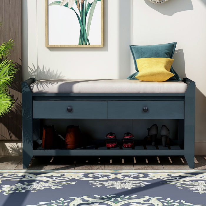 Multipurpose Entryway Shoe Rack With Cushioned Seat And Drawers Hearth and Haven