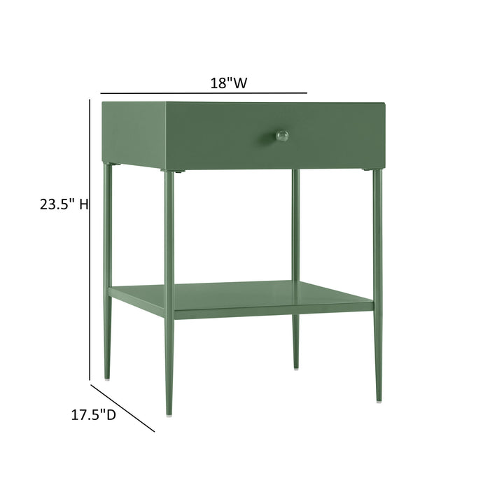 Colette - 1 Drawer Nightstand With Bottom Shelf - Green Furniture Max