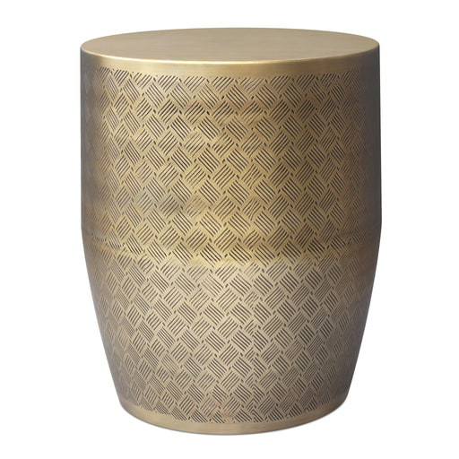 Johnsen - Cross Hatch Pattern Accent Table - Antique Gold Simpli-Home