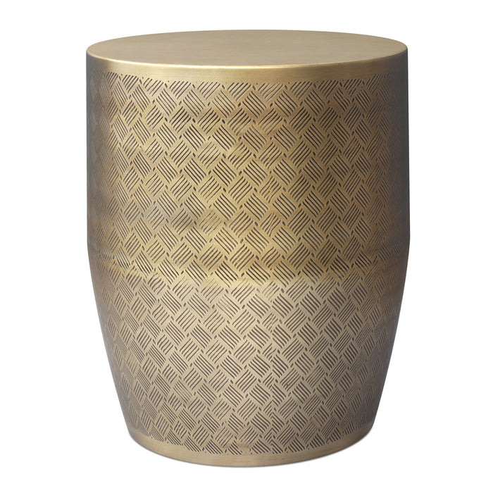 Johnsen - Cross Hatch Pattern Accent Table - Antique Gold Simpli-Home
