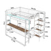 Bunk Bed With Built In Desk And LED Lighting Home Essentials