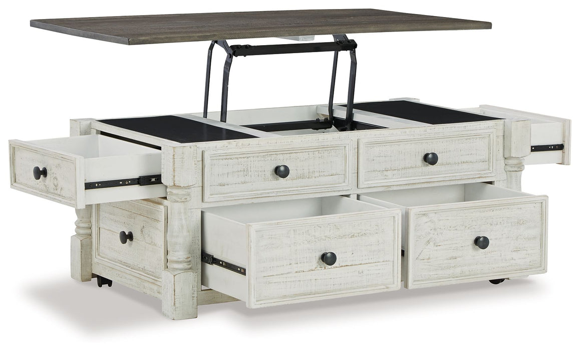Havalance - Lift Top Cocktail Table with Storage Drawers - White / Gray Signature Design by Ashley®