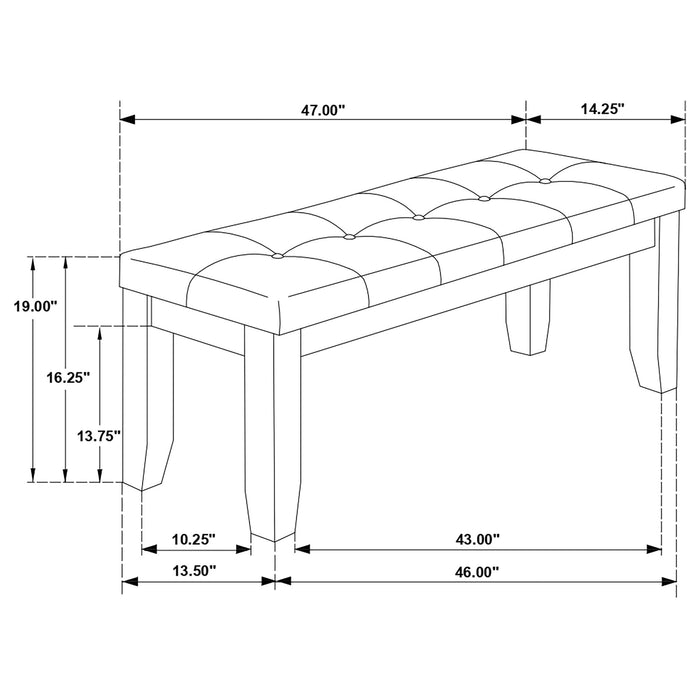 Erskin - Upholstered Dining Bench With Button Tufted Cushion - Dark Gray Furniture Max