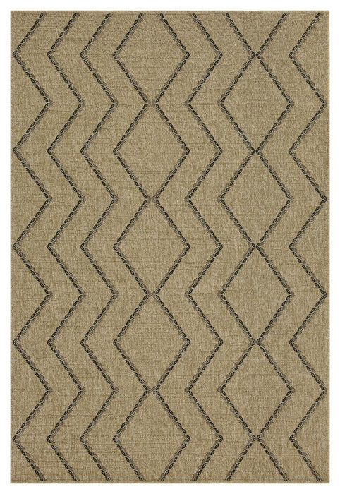 Earth - Indoor / Outdoor Polypropylene Area Rug - Jute / Black