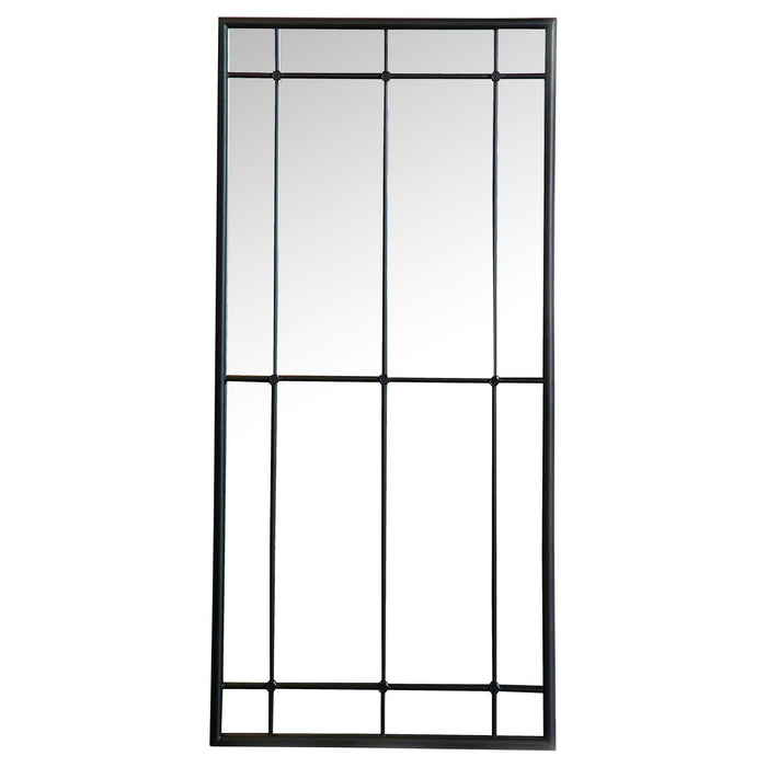 Harvik - Window Pane Wall Mirror With Linear Trim - Black Furniture Max