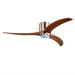 Flush Mount Fan Light, 3 Blades Ceiling Fan With Lights Remote Control, Quiet DC Motor, 6 Speed - Nickel Daily Nest
