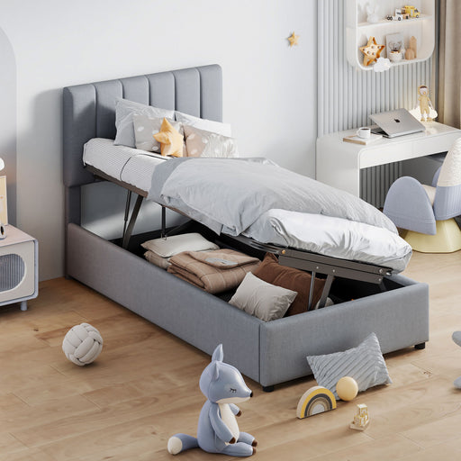 Upholstered Platform Bed With A Hydraulic Storage System Halcyon Home