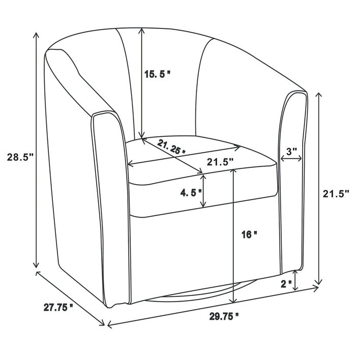Swivel Armchair With Barrel-Back Design Furniture Max