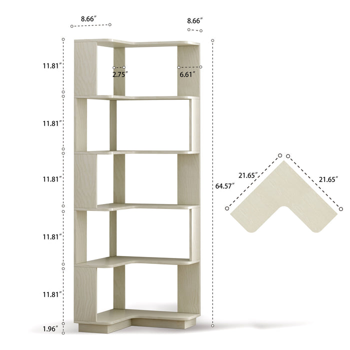L-Shaped Corner Bookshelf Home Essentials