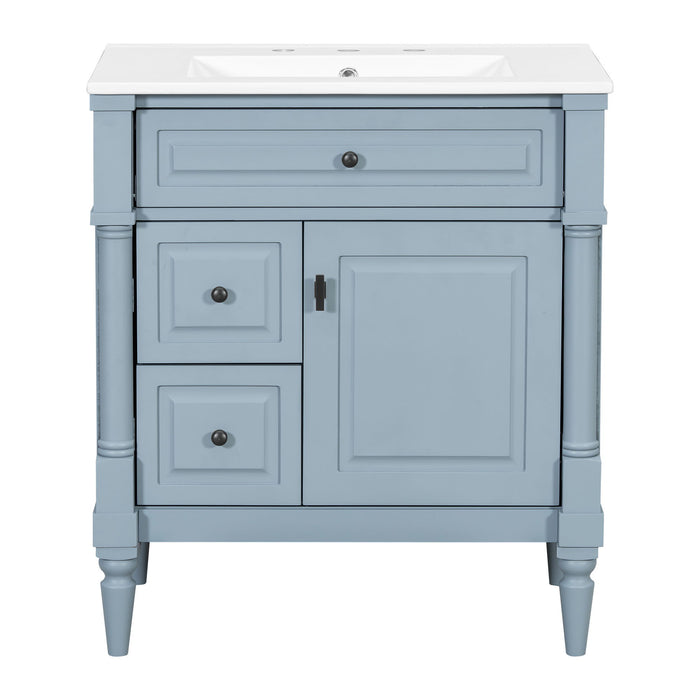 Modern Bathroom Vanity With Sink, Freestanding Cabinet With Flip Drawer & Adjustable Shelf Hearth and Haven