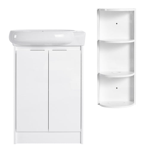 Freestanding Bathroom Vanity With Sink And Storage Rack, Soft Close Doors Base With Basin Home Essentials
