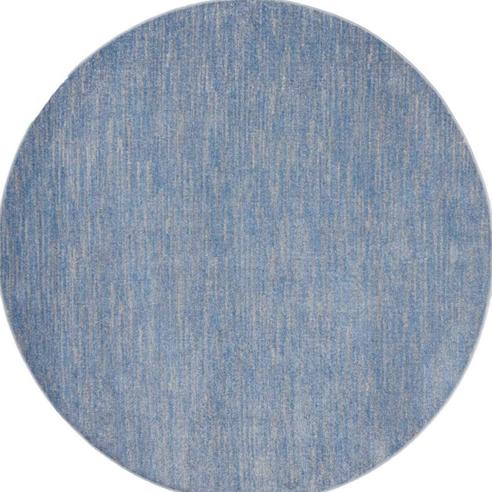 8' X 8' Round Striped Non Skid Indoor / Outdoor Area Rug - Blue / Gray