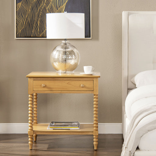 Easton - Modern Farmhouse Turned 1 Drawer Storage Side Table With Shelf - Natural Brown Jennifer Taylor Home