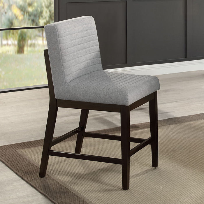 Edwyn - Counter Height Chair Set of 2) - Gray Linen & Espresso