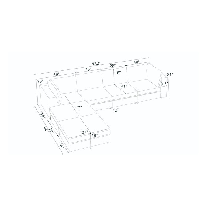 Modern Reversible Modular Sectional Home Essentials