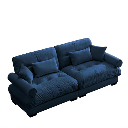 Modern Oversize Sofa With Cloud Like Comfort, Featuring Waist And Throw Pillows Home Essentials