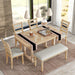 6 Piece Dining Table Set With Ergonomic Seating Hearth and Haven