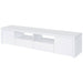 Garner - 2 Door Stand With Drawers Media Console - Gloss White Furniture Max