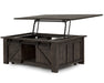 Garrett - Rectangular Lift-top Cocktail Table With Casters - Weathered Charcoal Magnussen Furniture
