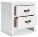 Binterglen - Two Drawer Night Stand - White Signature Design by Ashley®