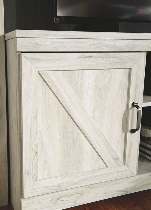 Bellaby - Entertainment Center - TV Stand With Faux Firebrick Fireplace Insert - Whitewash Signature Design by Ashley®