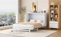 Murphy Bed With Frosted Glass Doors Design, Fake Drawers, Metal Legs Timeless Haven