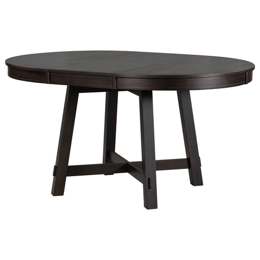 Gia - Round Extendable Dining Table With 16" Leaf Wood Hearth and Haven