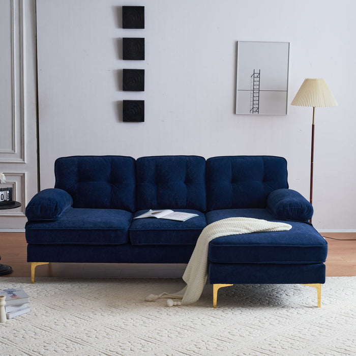 Modern Sectional Sofas Couches Velvet L Shaped Couches For Living Room, Bedroom