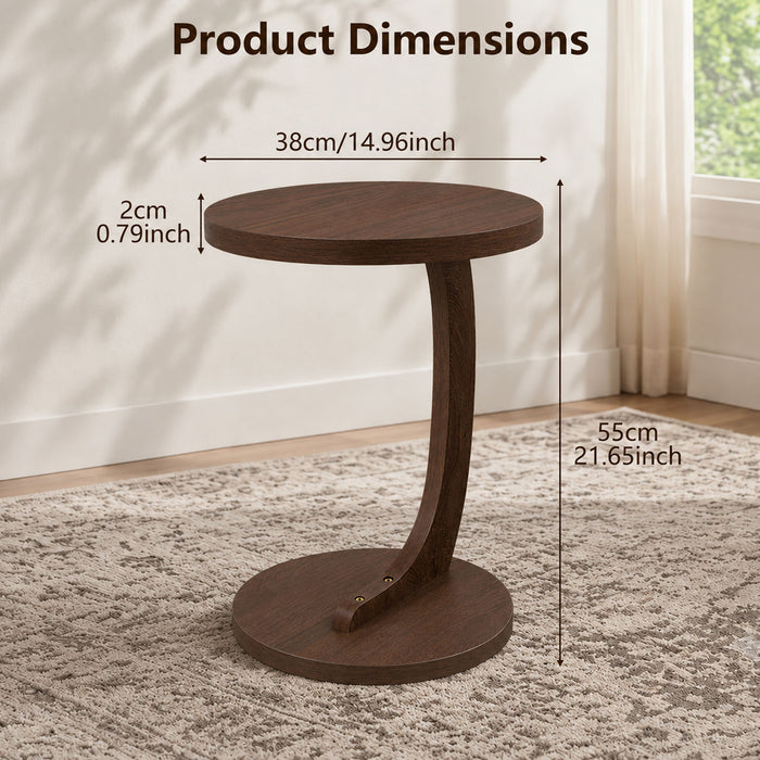 C - Shaped End Table With Sturdy Base Home Essentials