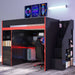 Gaming Loft Bed With Desk And Storage, LED Lights Hearth and Haven