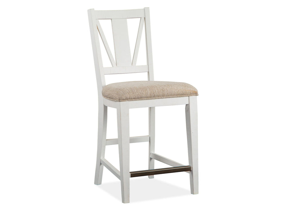 Heron Cove - Counter Chair With Upholstered Seat (Set of 2) - Chalk White Magnussen Furniture