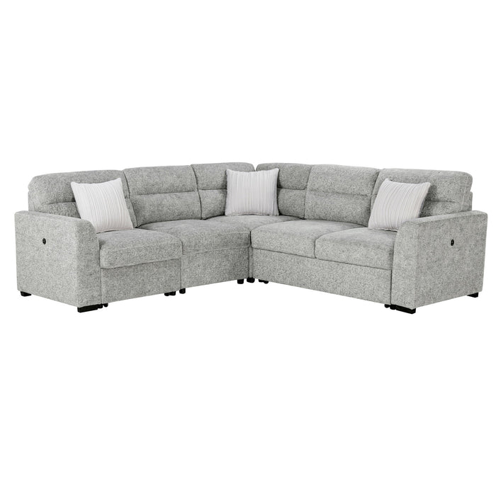 Emiliano - Sectional Sofa With 3 Pillows - Nickel Global Furniture USA