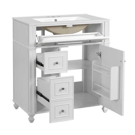 Bathroom Vanity Cabinet With Sink, Soft Close Doors With Door Organizer Hearth and Haven