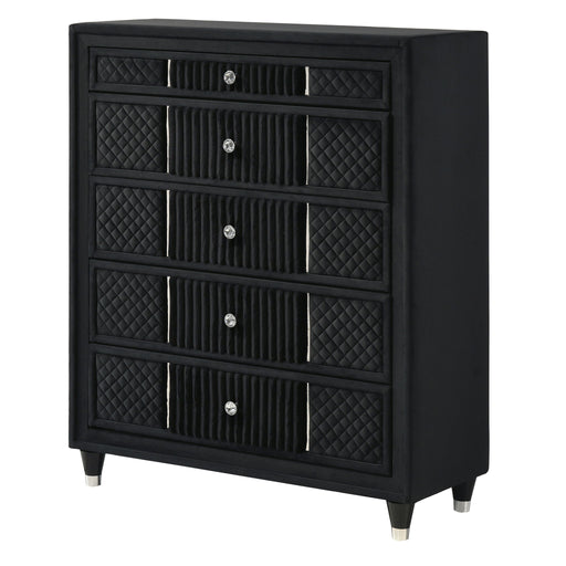1 Piece Tall Chest Upholstery Textured - Black Home Essentials