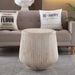 Fluted Drum Accent Coffee Table For Indoor / Outdoor - Beige / Yellow Home Essentials