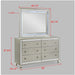 6 Drawer Bedroom Dresser With Diamond Patterned Drawer Fronts - Silver Home Essentials