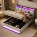 Platform Bed With Hydraulic Storage, LED Lighting & Charging Station Artistry At Home
